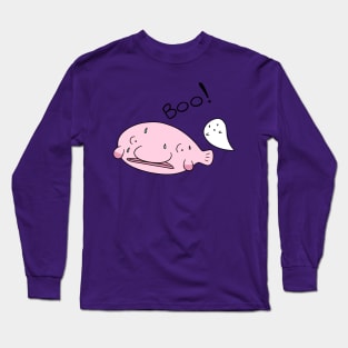 Boo! Blobfish and Spooky Ghost Long Sleeve T-Shirt